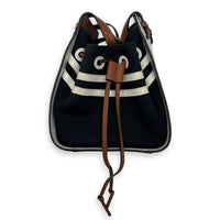 Loewe Hammock Mini White Top Handle Bag in Calfskin and Canvas, Silver hardware_3