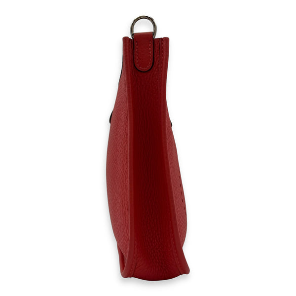 Hermès Evelyne Red in Clemence, Silver hardware_4
