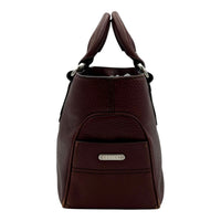 Celine Boogie Top Handle Bag Brown in Calfskin, Silver hardware_4