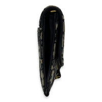 Christian Dior Saddle Wallet On Chain Blue in Jacquard, Gold hardware_4