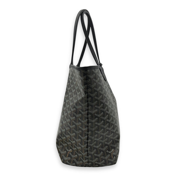 Goyard Saint Louis Tote Bag PM Black in Coated Canvas, Silver hardware_4