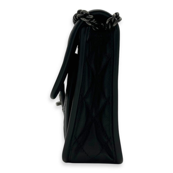 Chanel French Riviera Black Shoulder Bag in Calfskin, Gunmetal hardware_4
