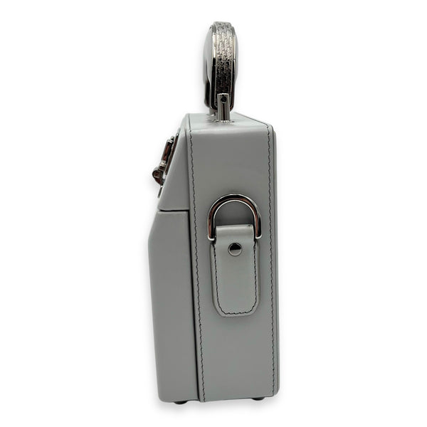 Dior Kenny Scharf Vanity Top Handle Bag Grey in Calfskin, Silver hardware_11