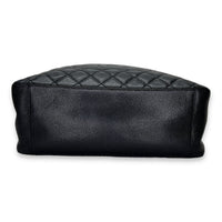 GST Black Shoulder Bag in Caviar Leather, Silver hardware