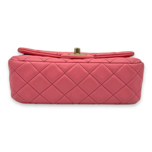 Quilted Pearl Crush Shoulder Bag Pink in Calfskin, Gold hardware