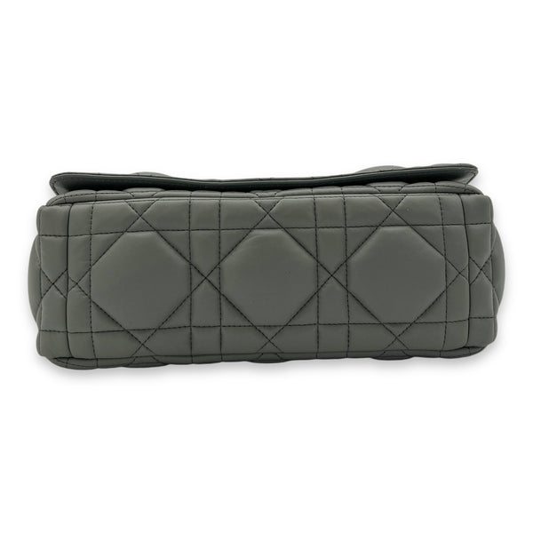 Caro Medium Grey Shoulder Bag in Lambskin, Silver hardware