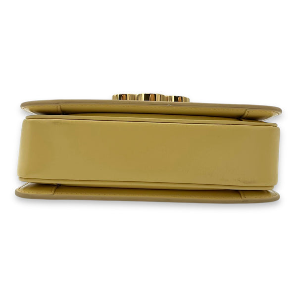 Celine Triomphe Crossbody Bag Teen Yellow in Calfskin, Gold hardware_5