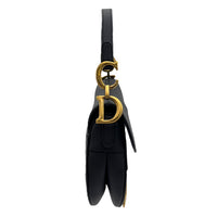 Christian Dior Saddle with Strap Mini Black Crossbody Bag in Calfskin, Brushed Gold hardware_3