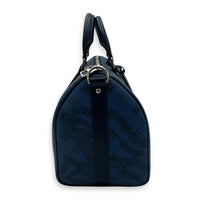 Louis Vuitton Limited Edition Acquagarden Keepall 35 Blue Top Handle Bag in Coated Canvas, Silver hardware_4