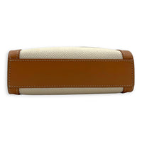 Celine Cabas Top Handle Bag Small Beige in Canvas, Gold hardware_5