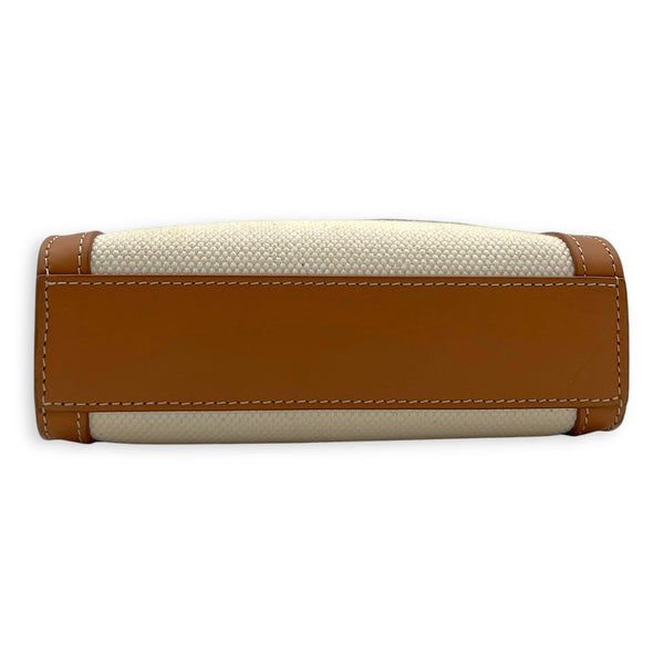 Celine Cabas Top Handle Bag Small Beige in Canvas, Gold hardware_5