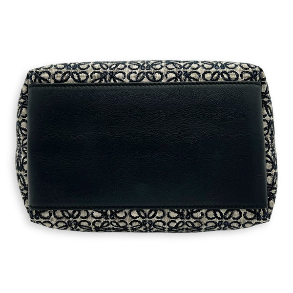 Loewe Cubi Top Handle Bag Blue in Jacquard, Gold hardware_5