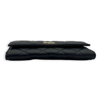 Chanel CC Wallet On Chain Black in Lambskin, Gold hardware_5