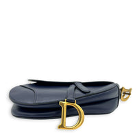 Dior Saddle Shoulder Bag Blue in Calfskin, Gold hardware_5