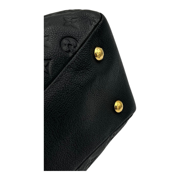 Ponthieu Black Top Handle Bag in Monogram Empreinte Leather, Gold hardware