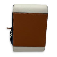 Loewe Hammock Mini White Top Handle Bag in Calfskin and Canvas, Silver hardware_5