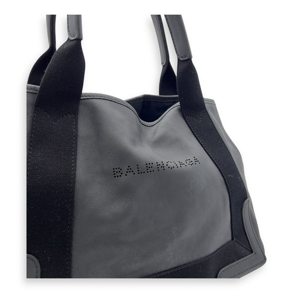 Balenciaga Cabas Tote Bag Black in Calfskin, Silver hardware_6
