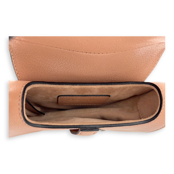 Christian Dior Saddle Top Handle Bag Micro Beige in Calfskin, Gold hardware_4