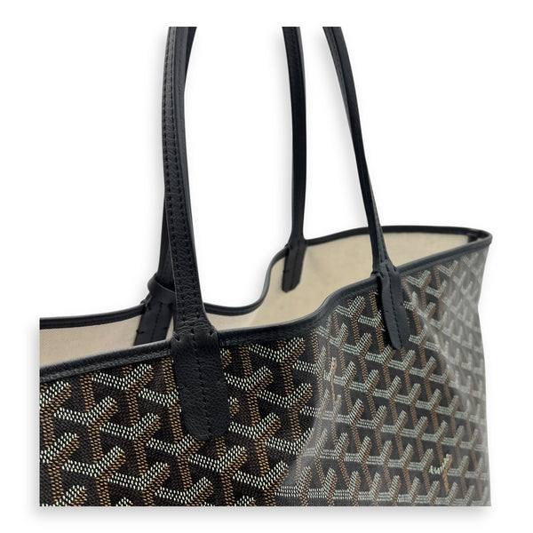 Goyard Saint Louis Tote Bag PM Black in Coated Canvas, Silver hardware_6