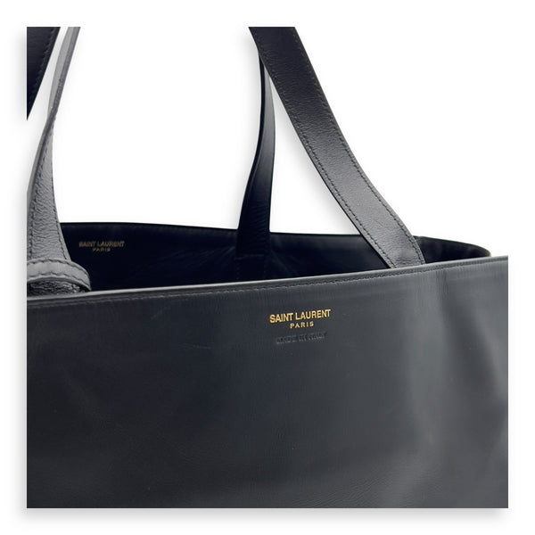 Saint Laurent Shopper Black Tote Bag in Calfskin, Gold hardware_6