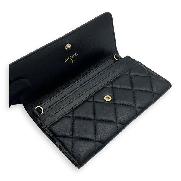 Chanel CC Wallet On Chain Black in Lambskin, Gold hardware_6