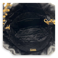 Chanel 22 Tote Shoulder Bag Mini Black in Lambskin, Gold hardware_3