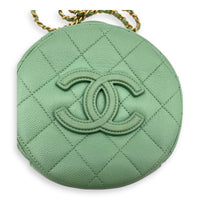 Chanel CC Top Handle Bag Green in Caviar Leather, Gold hardware_6