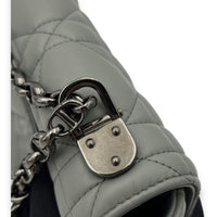 Caro Medium Grey Shoulder Bag in Lambskin, Silver hardware