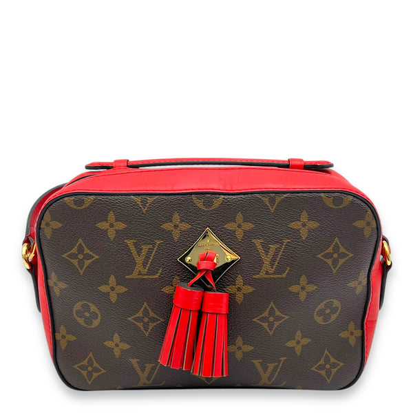 Louis Vuitton Saintonge Crossbody Bag Brown in Monogram Coated Canvas, Gold hardware_1