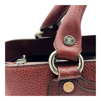 Celine Boogie Top Handle Bag Brown in Calfskin, Silver hardware_7