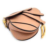 Christian Dior Saddle Top Handle Bag Micro Beige in Calfskin, Gold hardware_7