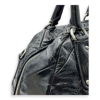Prada Quilted Top Handle Bag Black in Glazed Calfskin, Silver hardware_7