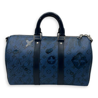 Louis Vuitton Limited Edition Acquagarden Keepall 35 Blue Top Handle Bag in Coated Canvas, Silver hardware_2