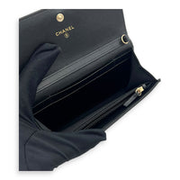 Chanel CC Wallet On Chain Black in Lambskin, Gold hardware_7