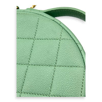 Chanel CC Top Handle Bag Green in Caviar Leather, Gold hardware_7