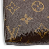 Pochette Toilette 19 Brown Pouch in Monogram Coated Canvas, Gold hardware