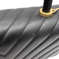 Chanel Coco Medium Black Top handle Bag in Caviar Leather, Gold hardware_8