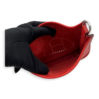 Hermès Evelyne Red in Clemence, Silver hardware_8