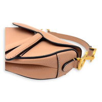 Christian Dior Saddle Top Handle Bag Micro Beige in Calfskin, Gold hardware_10