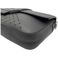 Fendi Baguette Crossbody Bag Small Grey in Calfskin, Silver hardware_10