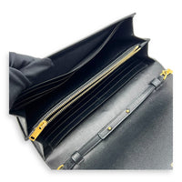 Saint Laurent Star Monogram Black Wallet On Chain in Calfskin, Gold hardware_8