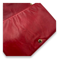 Boy Shoulder Bag Large Red in Calfskin, Gold hardware