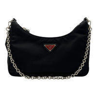 Prada Re-Nylon Crossbody Bag Black in Re-Nylon, Silver hardware_9