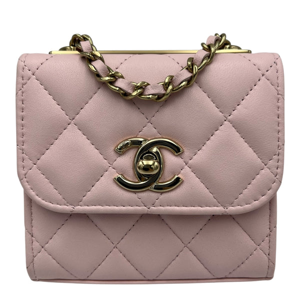Chanel Trendy CC Wallet On Chain Pink in Lambskin, Gold hardware_1