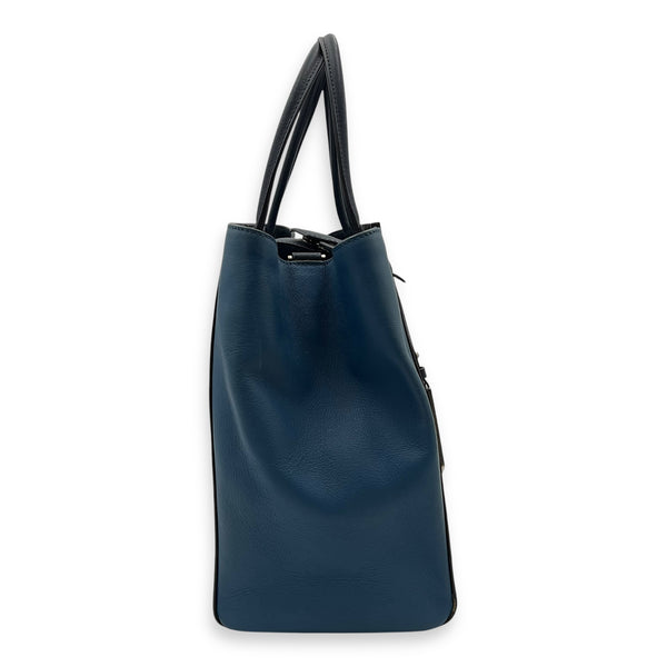 Fendi 2Jours Top Handle Bag Blue in Calfskin, Silver hardware_4