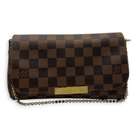 Louis Vuitton Favourite Crossbody Bag MM Brown in Coated Canvas, Gold hardware_10
