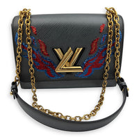 Louis Vuitton Twist Shoulder Bag MM Black in Epi Leather, Gold hardware_8