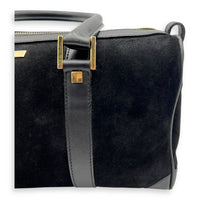 Gucci Boston Top Handle Bag Black in Suede Leather, Gold hardware_7