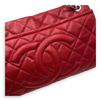 Chanel CC Shoulder Bag Red in Caviar Leather, Silver hardware_7