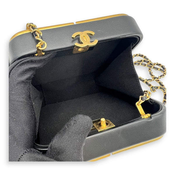 Chanel METAL Crossbody Bag Black in Lambskin, Gold hardware_6